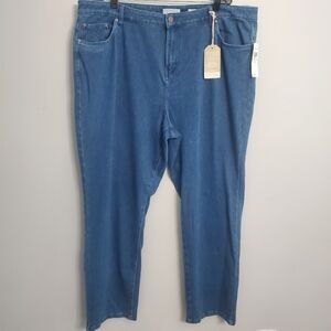 ColdWater Creek Women's Wonder Soft Denim Jeans High Rise Straight Leg 22W Flaw